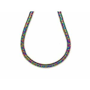 Hematit szinezett szivárvány korong 4x1mm – ékszerkészítő alapanyag (füzér) kép