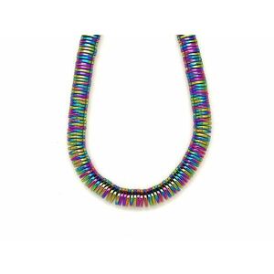 Hematit szinezett szivárvány korong 8x1mm – ékszerkészítő alapanyag (füzér) kép