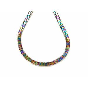 Hematit szinezett szivárvány négyzet 4x1mm – ékszerkészítő alapanyag (füzér) kép