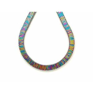 Hematit szinezett szivárvány négyzet 6x1mm – ékszerkészítő alapanyag (füzér) kép