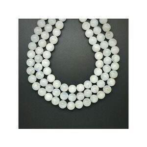 Holdkő fehér golyó 9-10mm – ékszerkészítő alapanyag (füzér) kép