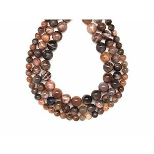 Holdkő fekete golyó 9-10mm – ékszerkészítő alapanyag (füzér) kép