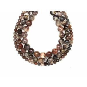 Holdkő fekete sötét golyó 8-9mm – ékszerkészítő alapanyag (füzér) kép