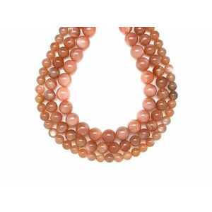 Holdkő krémszín golyó 7-8mm – ékszerkészítő alapanyag (füzér) kép