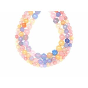 Jáde szinezett átlátszó pasztel golyó 8mm – ékszerkészítő alapanyag (füzér) kép