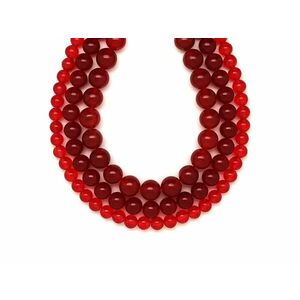 Jáde szinezett átlátszó piros golyó 10-11mm – ékszerkészítő alapanyag (füzér) kép