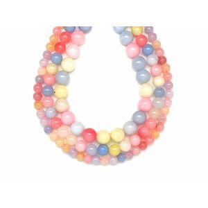 Jáde szinezett pasztel golyó 8mm – ékszerkészítő alapanyag (füzér) kép