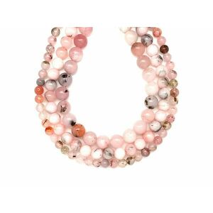 Jáde szinezett pink fekete golyó 6mm – ékszerkészítő alapanyag (füzér) kép