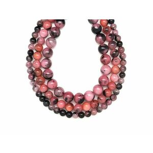 Jáde szinezett rózsaszín fekete golyó 8mm – ékszerkészítő alapanyag (füzér) kép