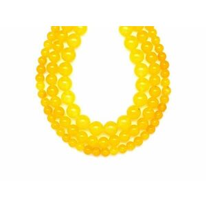 Jáde szinezett sárga golyó 10mm – ékszerkészítő alapanyag (füzér) kép