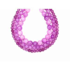 Jáde szinezett világos lila golyó 10-11mm – ékszerkészítő alapanyag (füzér) kép