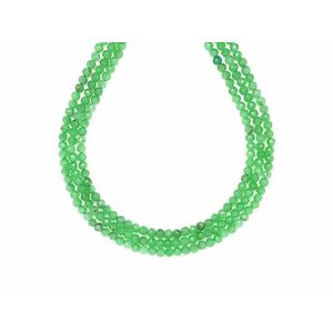 Jáde szinezett zöld fazettált golyó 3-4mm – ékszerkészítő alapanyag (füzér) kép