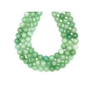 Jáde szinezett zöld golyó 10mm – ékszerkészítő alapanyag (füzér) kép