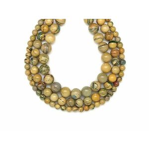 Jáspis Kanyon golyó 10-11mm – ékszerkészítő alapanyag (füzér) kép