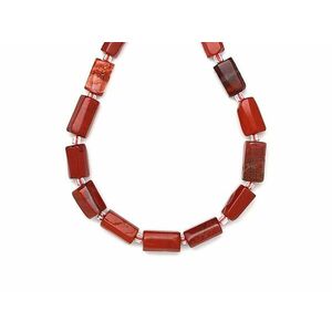 Jáspis vörös hengerszerű 6-8x10-12mm – ékszerkészítő alapanyag (füzér) kép