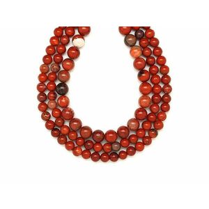 Jáspis vörös szivárvány golyó 8-9mm – ékszerkészítő alapanyag (füzér) kép