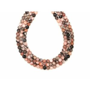 Jáspis zebra pink golyó 4-5mm – ékszerkészítő alapanyag (füzér) kép