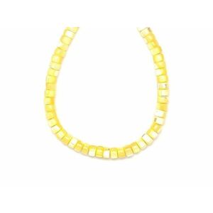 Kagyló szinezett citrom sárga korong 4-5x3, 5mm – ékszerkészítő alapanyag (füzér) kép