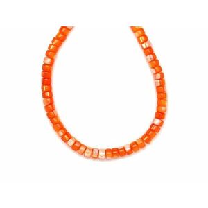 Kagyló szinezett sötét narancs korong 4-5x3, 5mm – ékszerkészítő alapanyag (füzér) kép