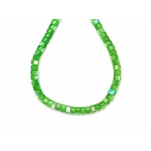 Kagyló szinezett zöld korong 4-5x3, 5mm – ékszerkészítő alapanyag (füzér) kép