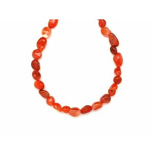 Karneol sávos pebble 6-8mm – ékszerkészítő alapanyag (füzér) kép