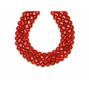 Karneol sötét hatszög fazettált golyó 8mm – ékszerkészítő alapanyag (füzér) kép