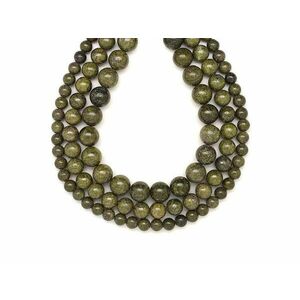 Kvarc Pirittel zöld golyó 8-9mm – ékszerkészítő alapanyag (füzér) kép