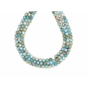 Larimár fazettált golyó 4-5mm – ékszerkészítő alapanyag (füzér) kép