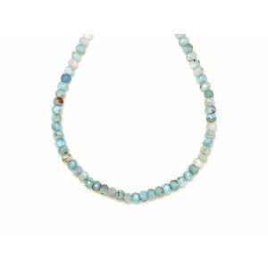 Larimár fazettált korong 3x4mm – ékszerkészítő alapanyag (füzér) kép