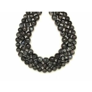 Larvikit fazettált golyó 10mm – ékszerkészítő alapanyag (füzér) kép