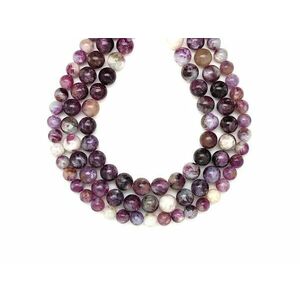 Lepidolit kvarcban golyó A 8-9mm – ékszerkészítő alapanyag (füzér) kép