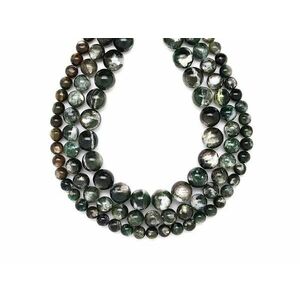 Lepidolit zöld golyó A 8-9mm – ékszerkészítő alapanyag (füzér) kép