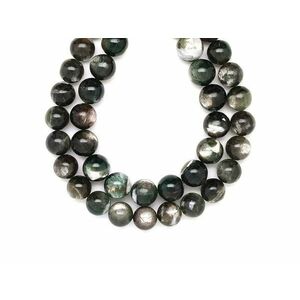 Lepidolit zöld golyó A 15-16mm – ékszerkészítő alapanyag (füzér) kép