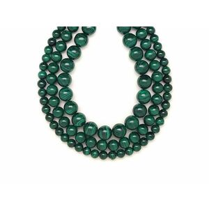 Malachit golyó 6-7mm – ékszerkészítő alapanyag (füzér) kép
