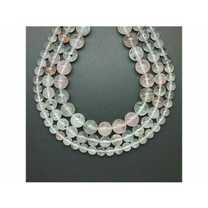 Mika fekete kvarcban golyó 8-9mm – ékszerkészítő alapanyag (füzér) kép