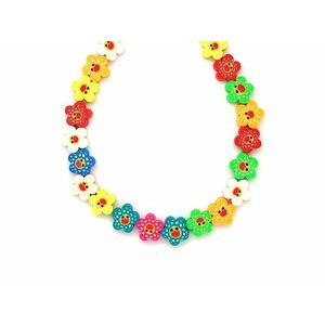 Műanyag vegyes mosolygós virág 9, 5x4, 5mm – ékszerkészítő alapanyag (füzér) kép