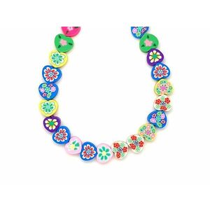 Műanyag vegyes virágos szív 9-10x8-9x4mm – ékszerkészítő alapanyag (füzér) kép