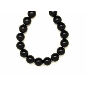 Obszidián fekete golyó 12-13mm – ékszerkészítő alapanyag (füzér) kép