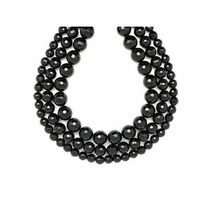 Onix fazettált golyó 9-10mm – ékszerkészítő alapanyag (füzér) kép