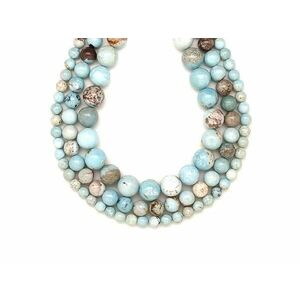 Opál kék golyó 10-11mm – ékszerkészítő alapanyag (füzér) kép