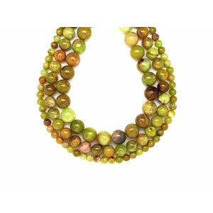 Opál zöld golyó 8-9mm – ékszerkészítő alapanyag (füzér) kép