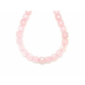 Rózsakvarc fazettált kocka 8-9mm – ékszerkészítő alapanyag (füzér) kép