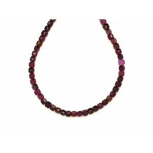 Rubin fazettált kocka AB 3-4mm – ékszerkészítő alapanyag (füzér) kép