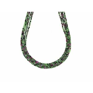 Rubin zoizit fazettált golyó 2mm – ékszerkészítő alapanyag (füzér) kép