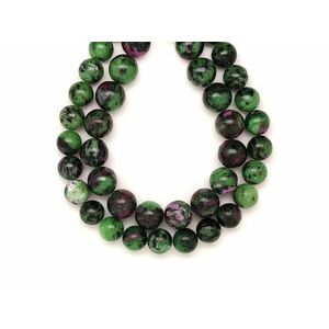 Rubin zoizit golyó 14mm – ékszerkészítő alapanyag (füzér) kép