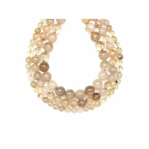 Rutilkvarc golyó AB 8-9mm – ékszerkészítő alapanyag (füzér) kép