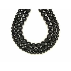 Shungit golyó 8mm – ékszerkészítő alapanyag (füzér) kép