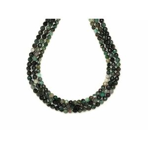 Smaragd fazettált golyó 3-4mm – ékszerkészítő alapanyag (füzér) kép