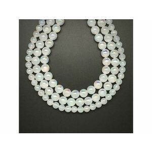 Szelenit aura golyó 8-8, 5mm – ékszerkészítő alapanyag (füzér) kép