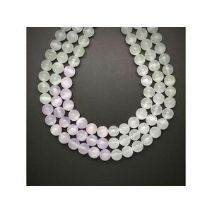 Szelenit szinezett fehér vil zöld lila golyó 8, 5mm – ékszerkészítő alapanyag (füzér) kép